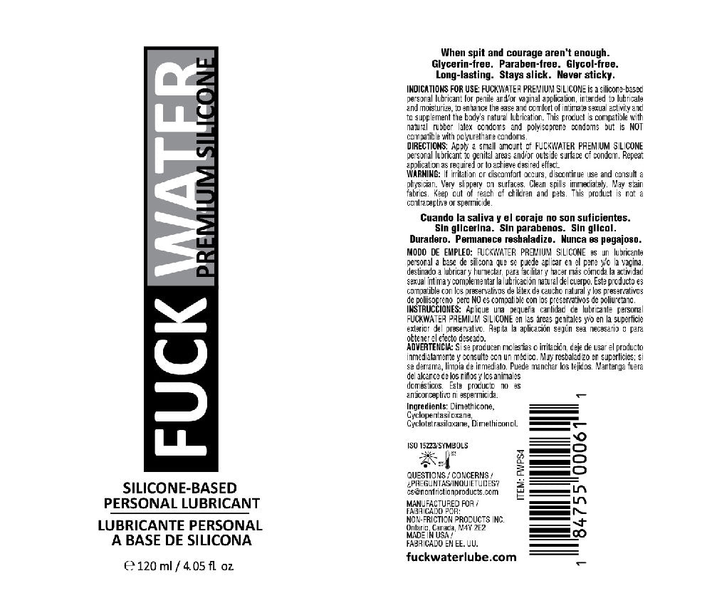 Fuck Water Premium Silicone Lubricant - 4 Fl. Oz.