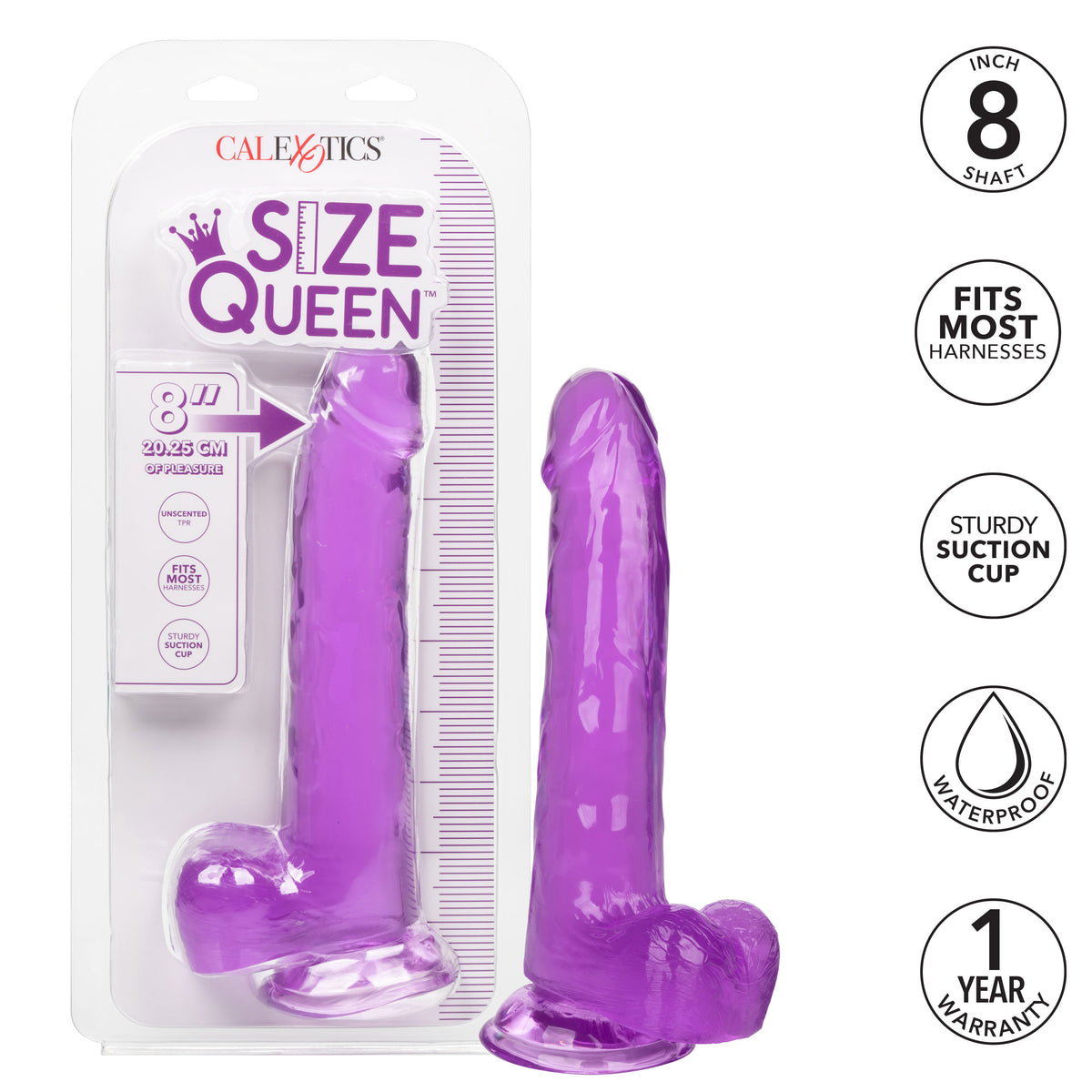 Size Queen 8 Inch - Purple
