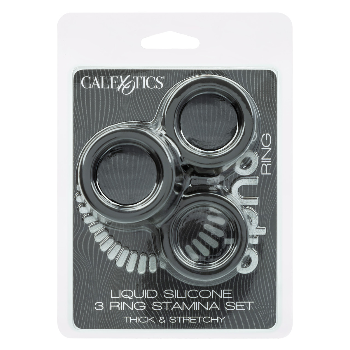 Alpha Liquid Silicone 3 Ring Stamina Set Black