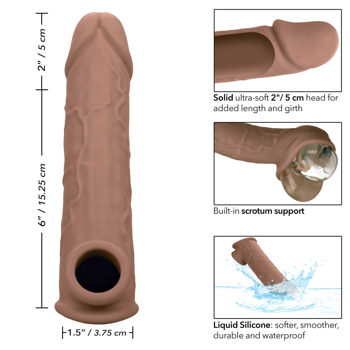 Performance Maxx Life-Like Extension 8 Inch - Brown