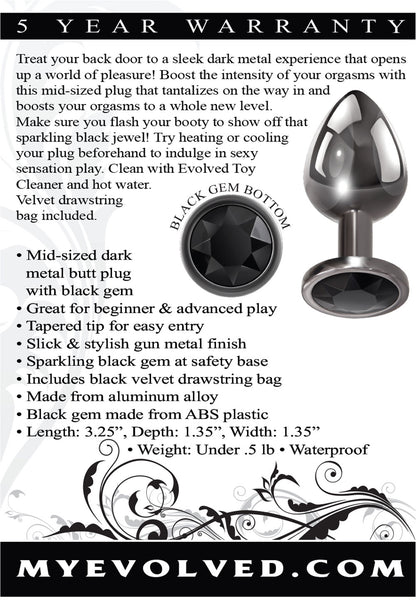 Black Gem Anal Plug - Medium