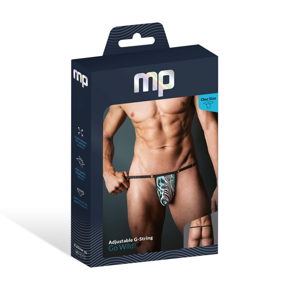 Go Wild Adjustable G-String - One Size - Multi Animal