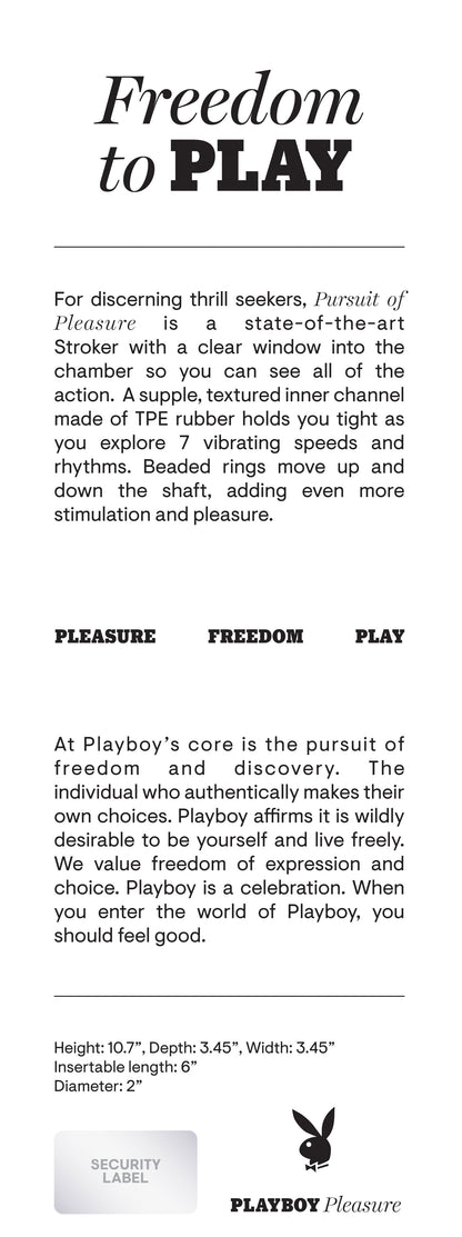 Playboy Pleasure - Pursuit of Pleasure - Stroker - Black