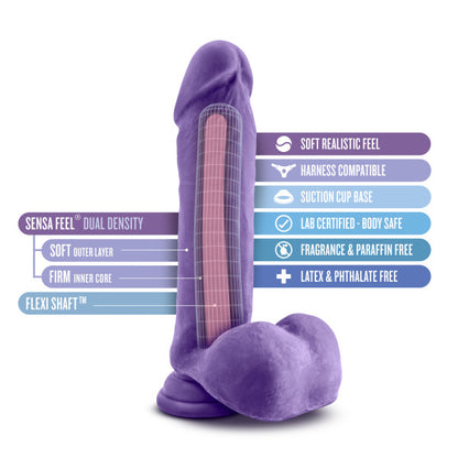 Au Natural - Bold - Hero - 8 Inch Dildo - Purple