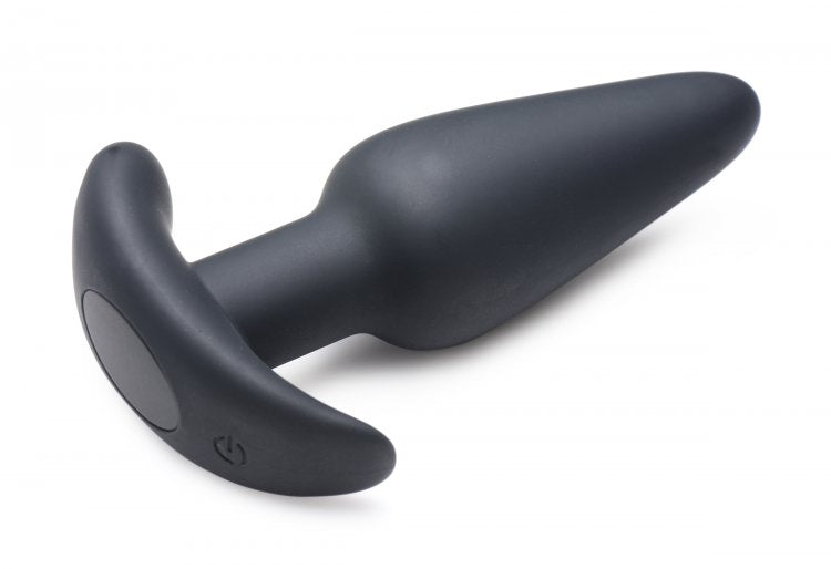 21x Silicone Butt Plug With Remote - Black