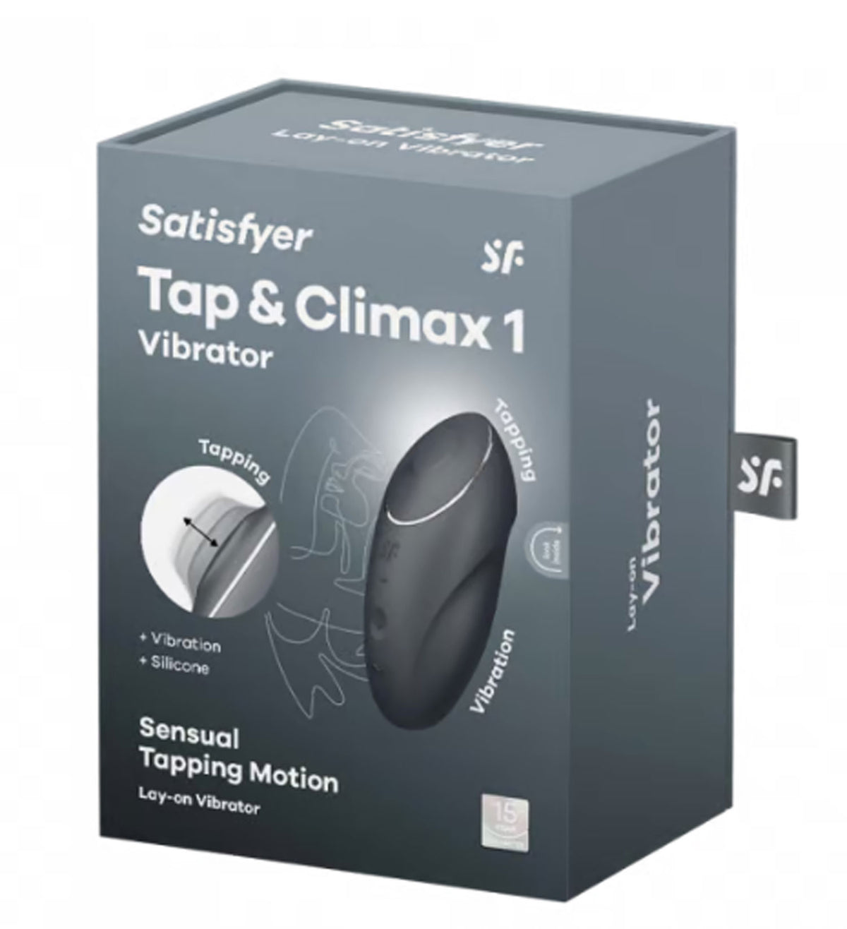 Satisfyer Tap and Climax 1 Vibrator - Grey