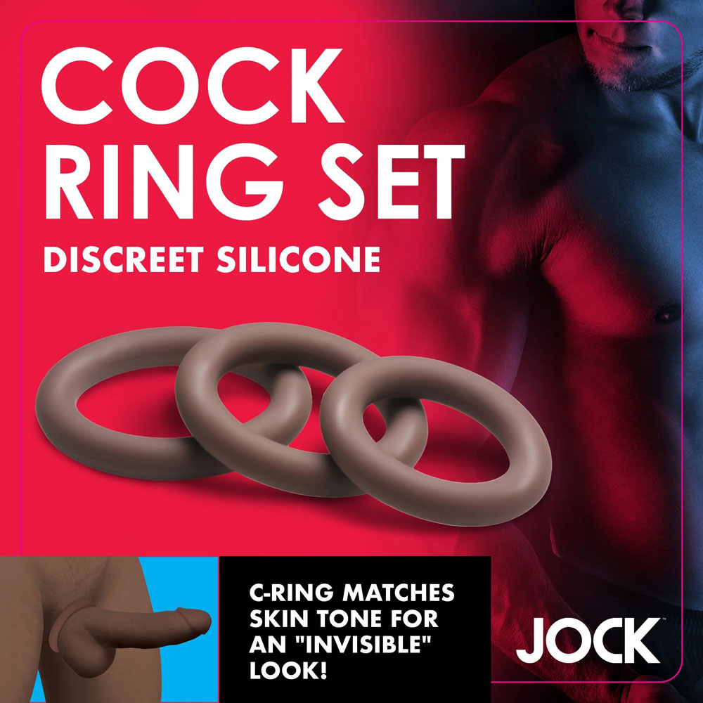 Jock Silicone Cock Ring Set in - Dark
