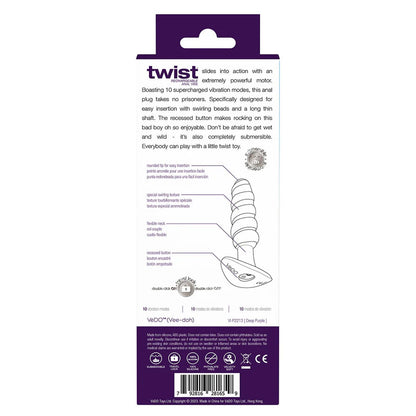 Twist Rechargeable Anal Vibe - Deep Purple