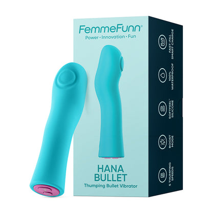 Hana Bullet Thumping Vibrator - Turquoise