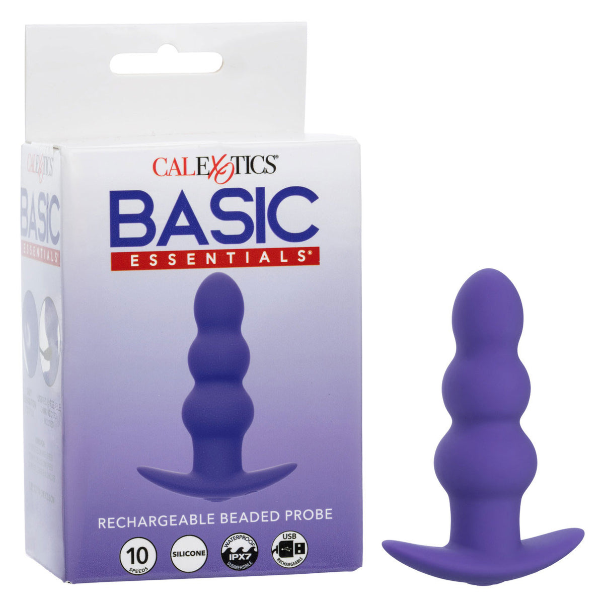 Basic Essentials Rechargeable Beaded Probe - Purple