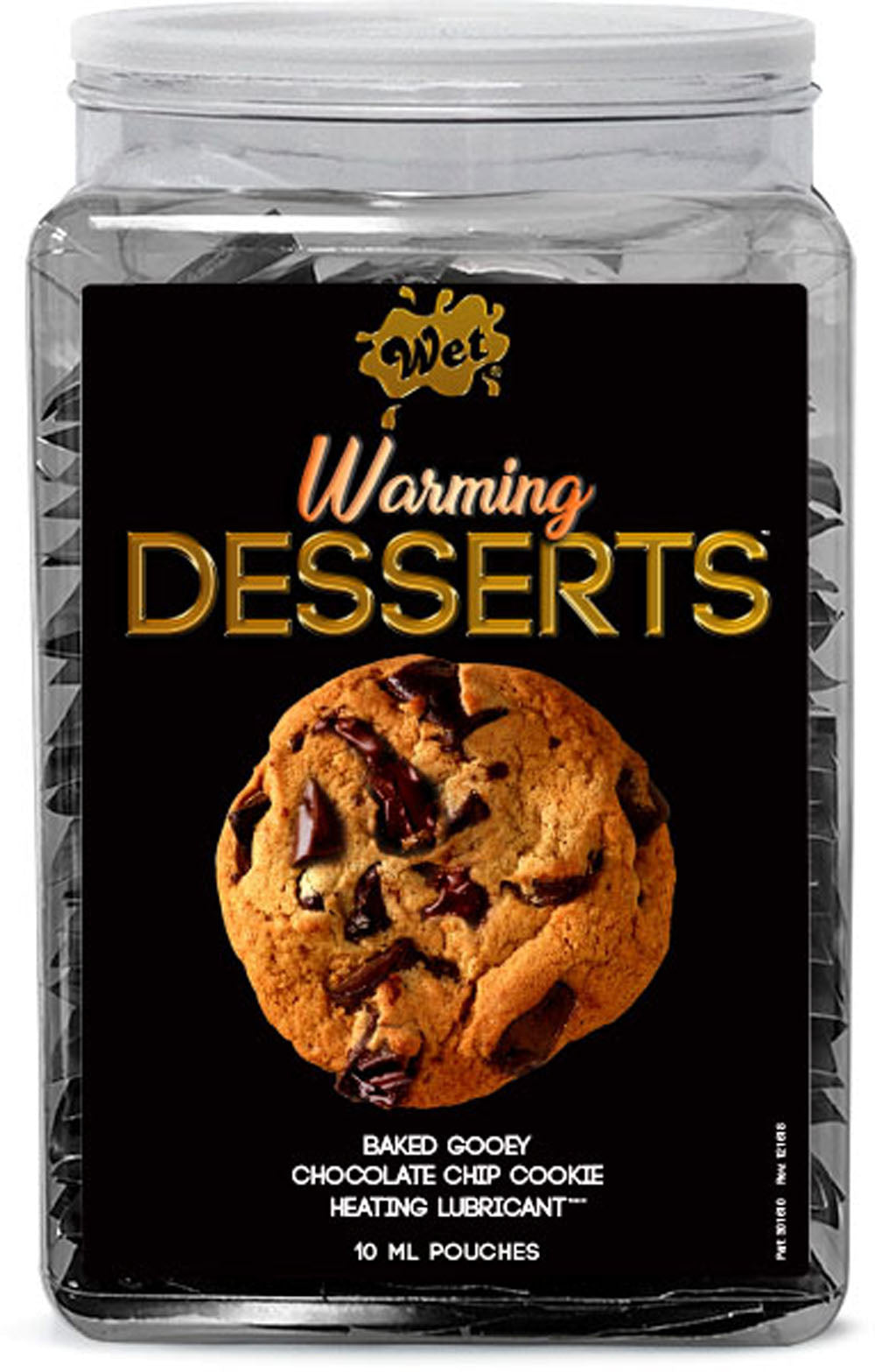 Wet Warming Desserts Baked Gooey Chocolate Chip Cookie 10 ml Pouches 144pc