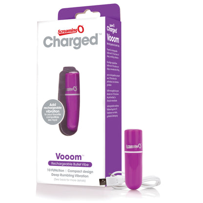 Charged Vooom Rechargeable Bullet Vibe - Purple Vibe - Purple