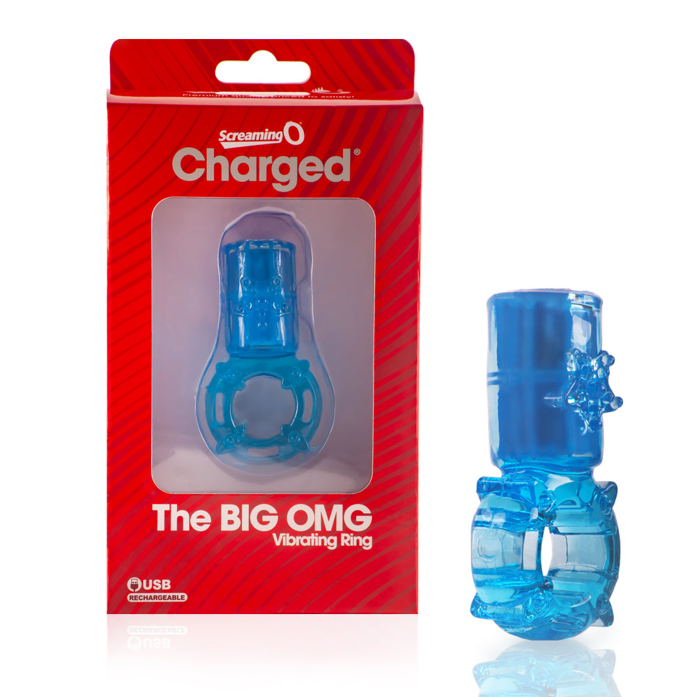 Big Omg Vibrating Ring - Blue - 6 Count Box