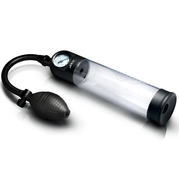 Pump Up Gauge Penis Pump With Bulb - Clear