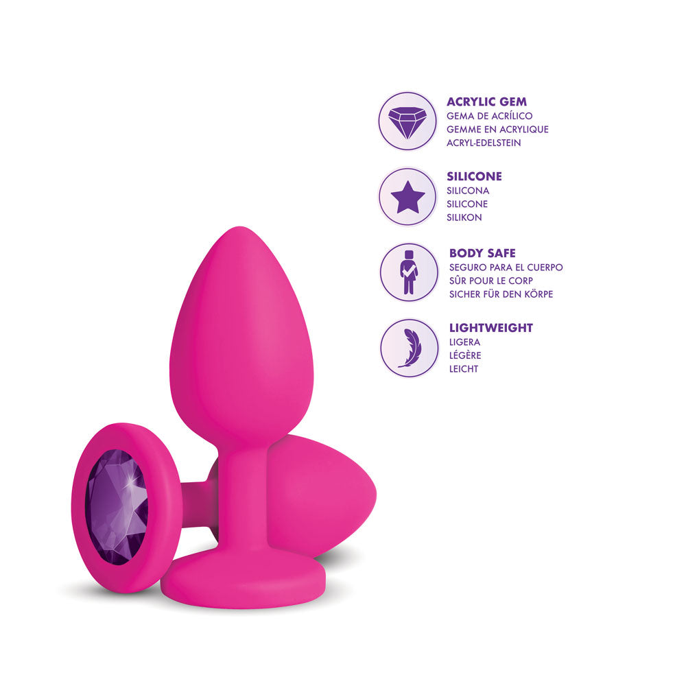 Gemma Purple Gem Pink Silicone Plug - Medium