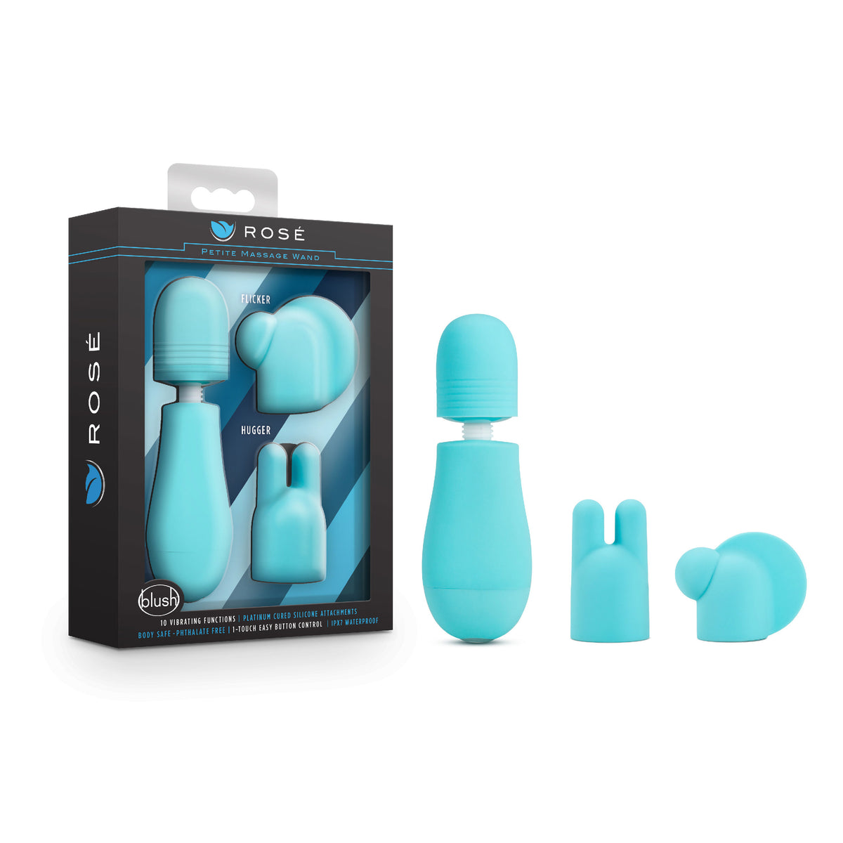 Rose - Petite Massage Wand - Blue