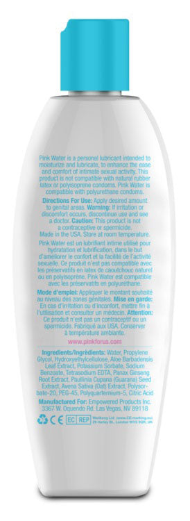 Pink Water Based Lubricant for Women 8 Oz Flip Top Bottle