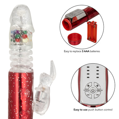Naughty Bits Cumball Machine Thrusting Jack Rabbit Vibrator - Red