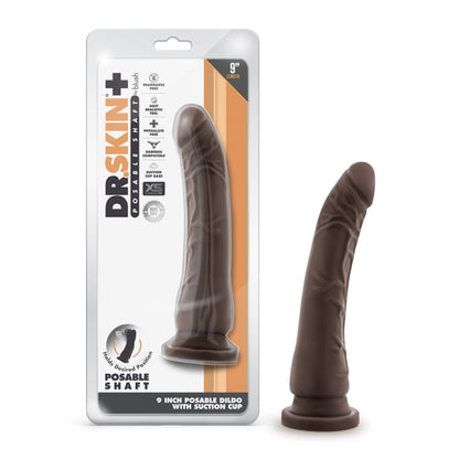 Dr. Skin Plus - 9 Inch Posable Dildo - Chocolate