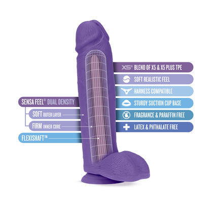 Au Naturel - Bold - Huge - 10 Inch Dildo - Purple