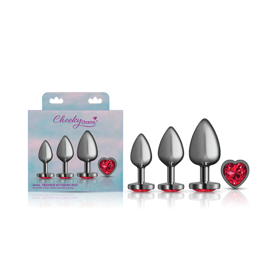 Red Heart Gem Anal Trainer Kit - Gunmetal