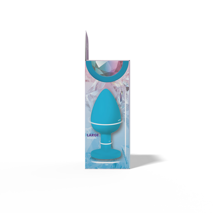 Gemma Clear Iridescent Gem Teal Silicone Plug - L