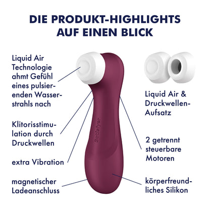 Satisfyer Pro 2 Generation 3 Liquid Air Technology -Burgundy