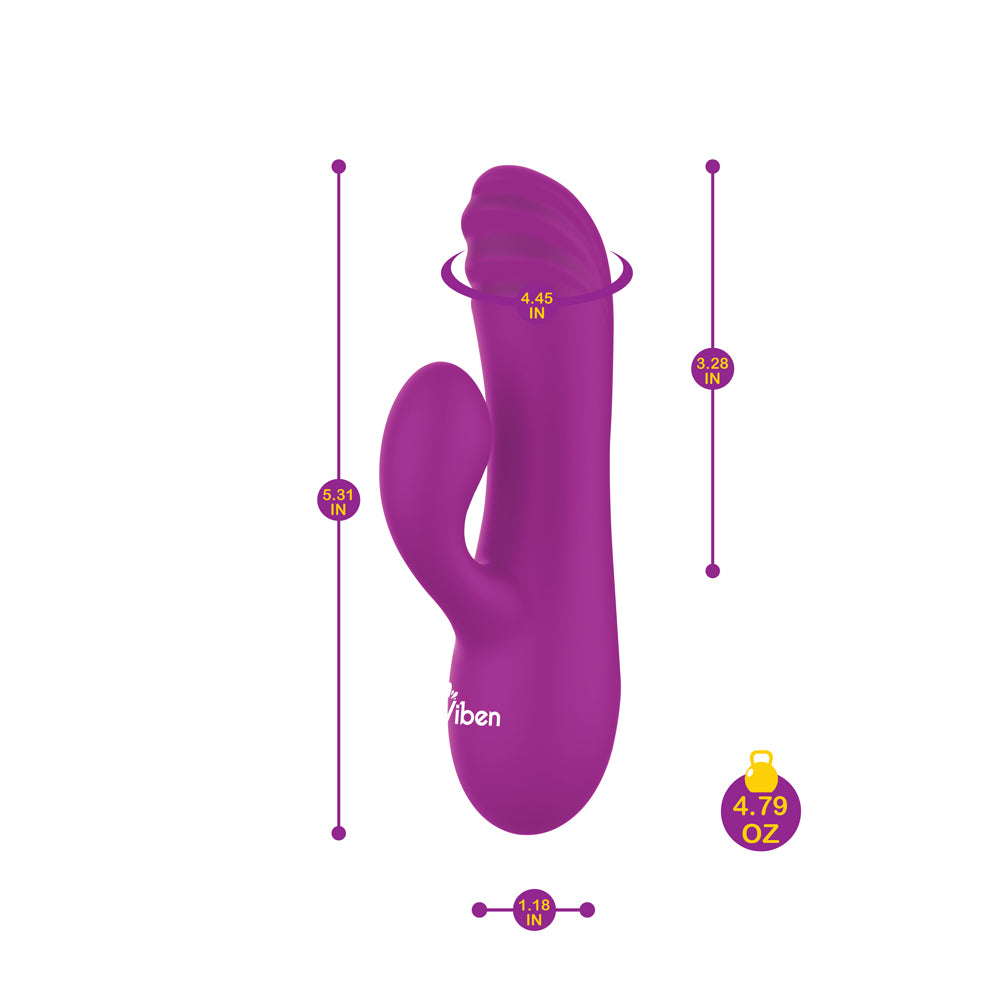 Jolie Mini Pleasure Ridges Rabbit Vibe - Berry