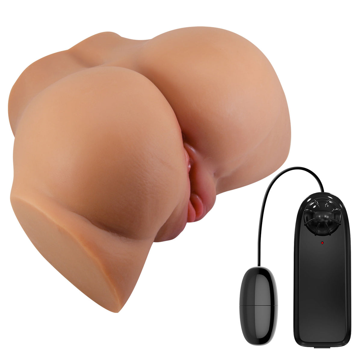 Emilia Realistic Vagina and Ass Vibrator - Tan
