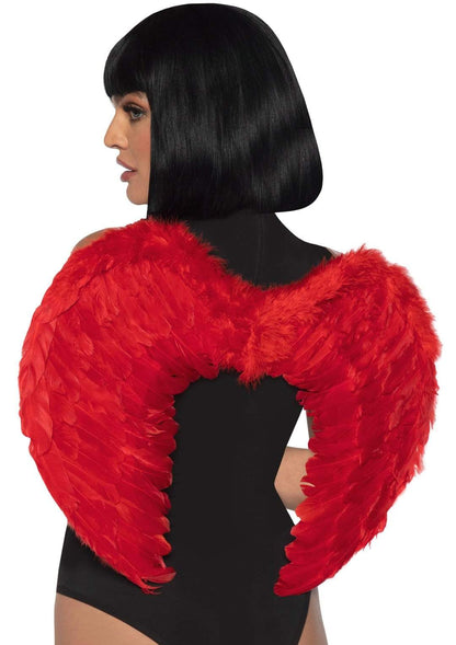 Marabou Trimmed Feather Wings - Red