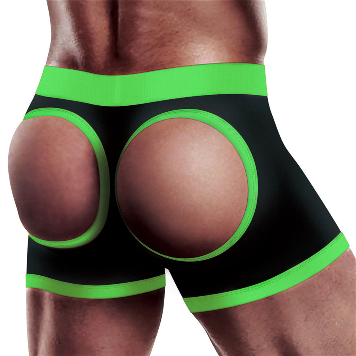 Get Lucky Strap-on Black/green Boxers - Xs/s