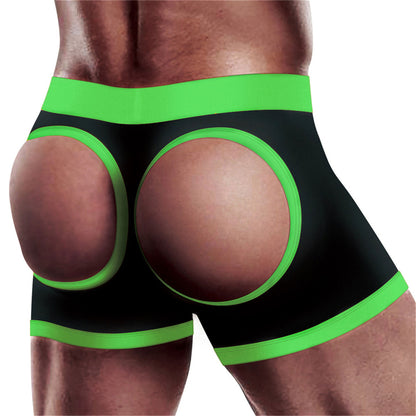Get Lucky Strap-on Black/green Boxers - Xs/s