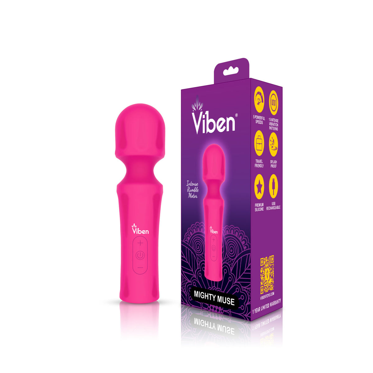 Mighty Muse Mini Massager - Hot Pink