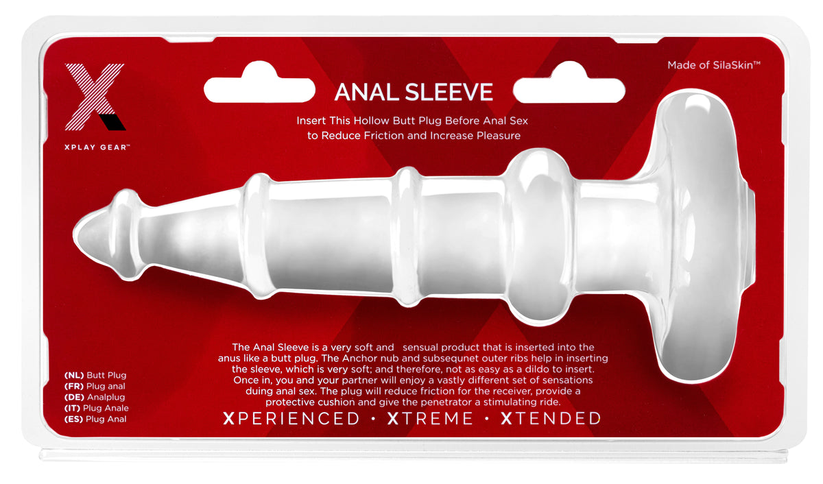 Xplay Anal Sleeve Plug 7.0 Inch - Clear