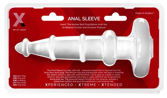 Xplay Anal Sleeve Plug 7.0 Inch - Clear