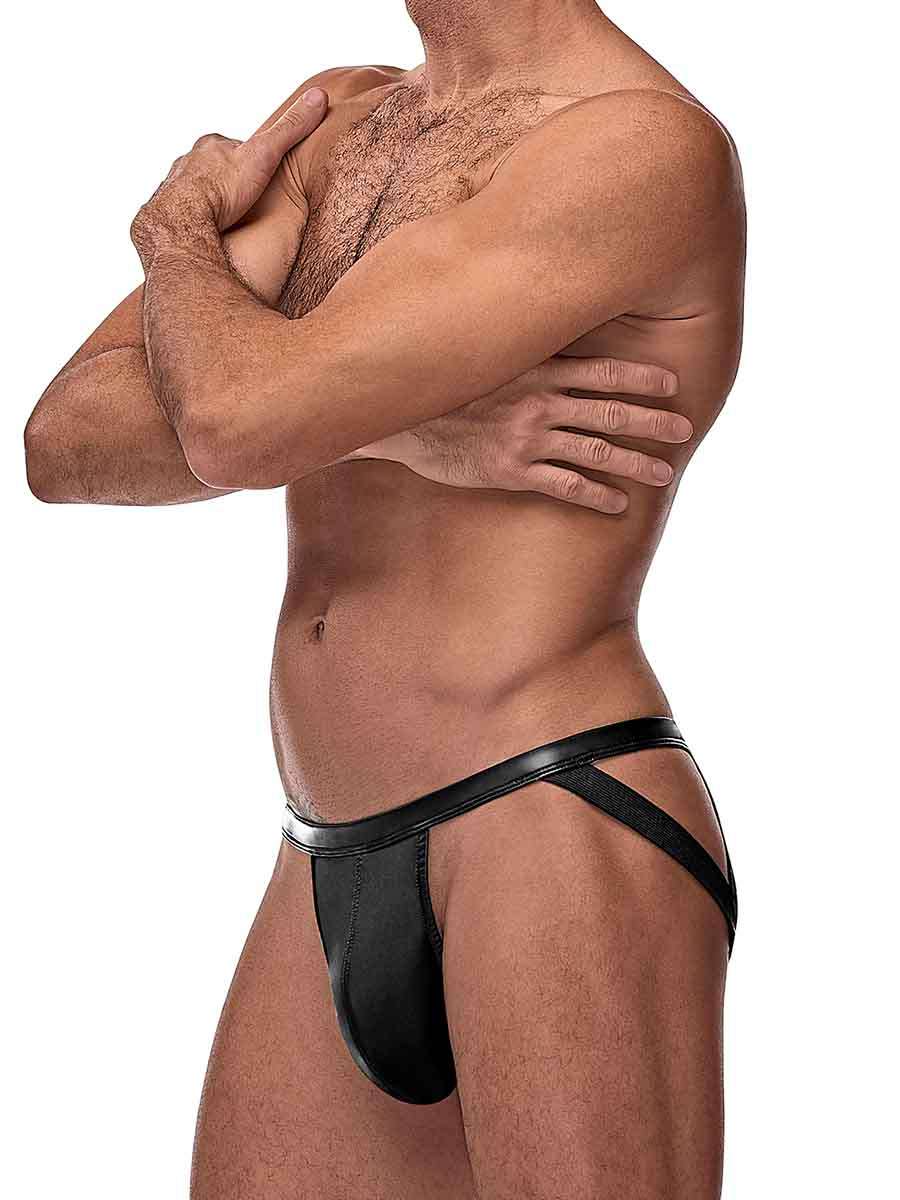 Cage Matte Strappy Ring Jock - L/ XL - Black