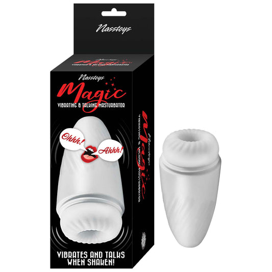 Magic Vibrating and Talking Masturbator - White