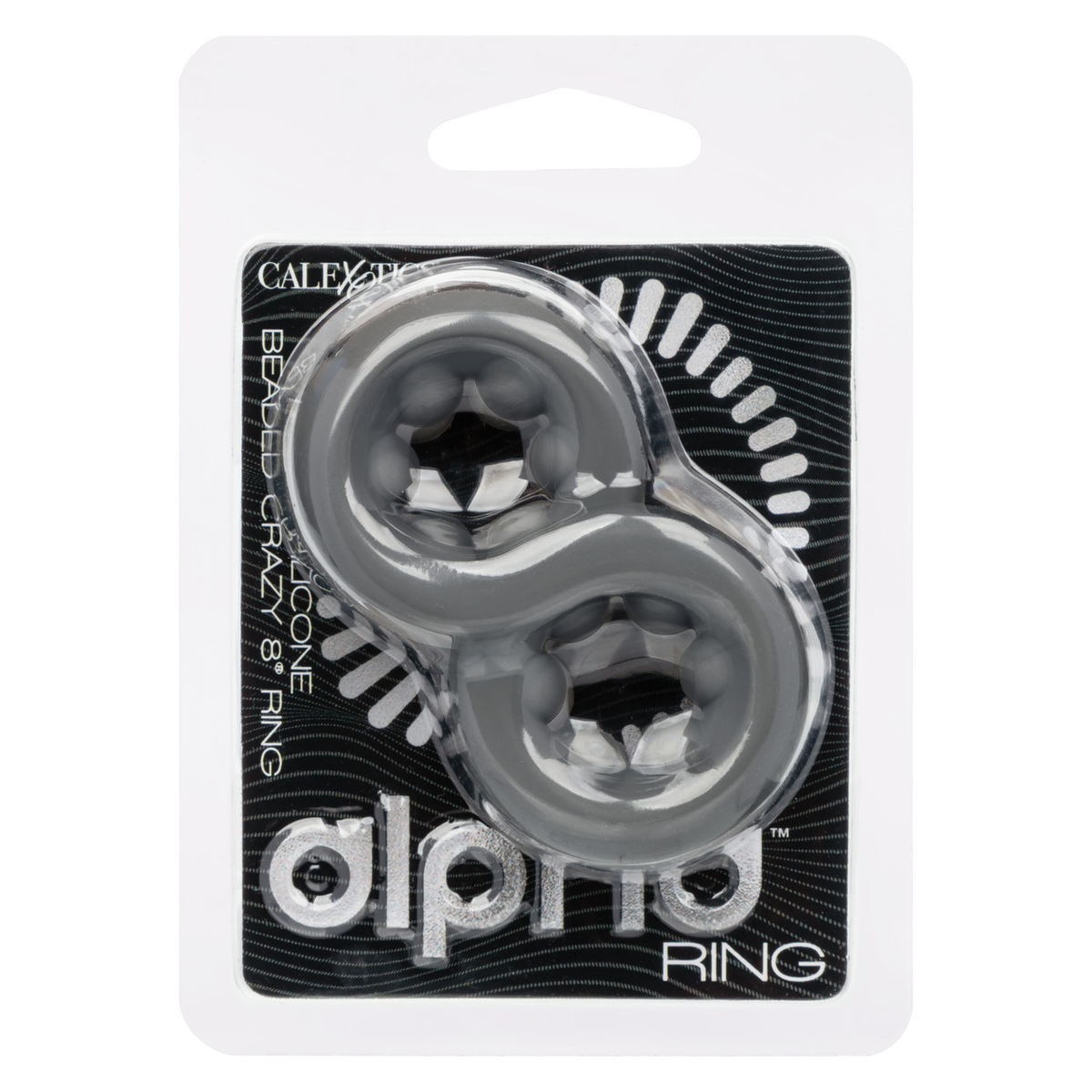 Alpha Liquid Silicone Beaded Crazy 8 Ring Grey