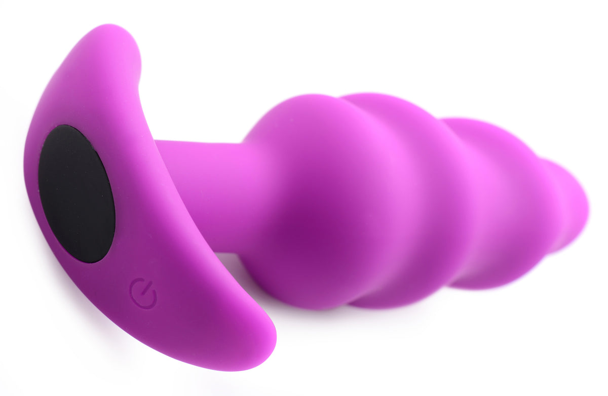 21x Silicone Swirl Plug With Remote - Purple
