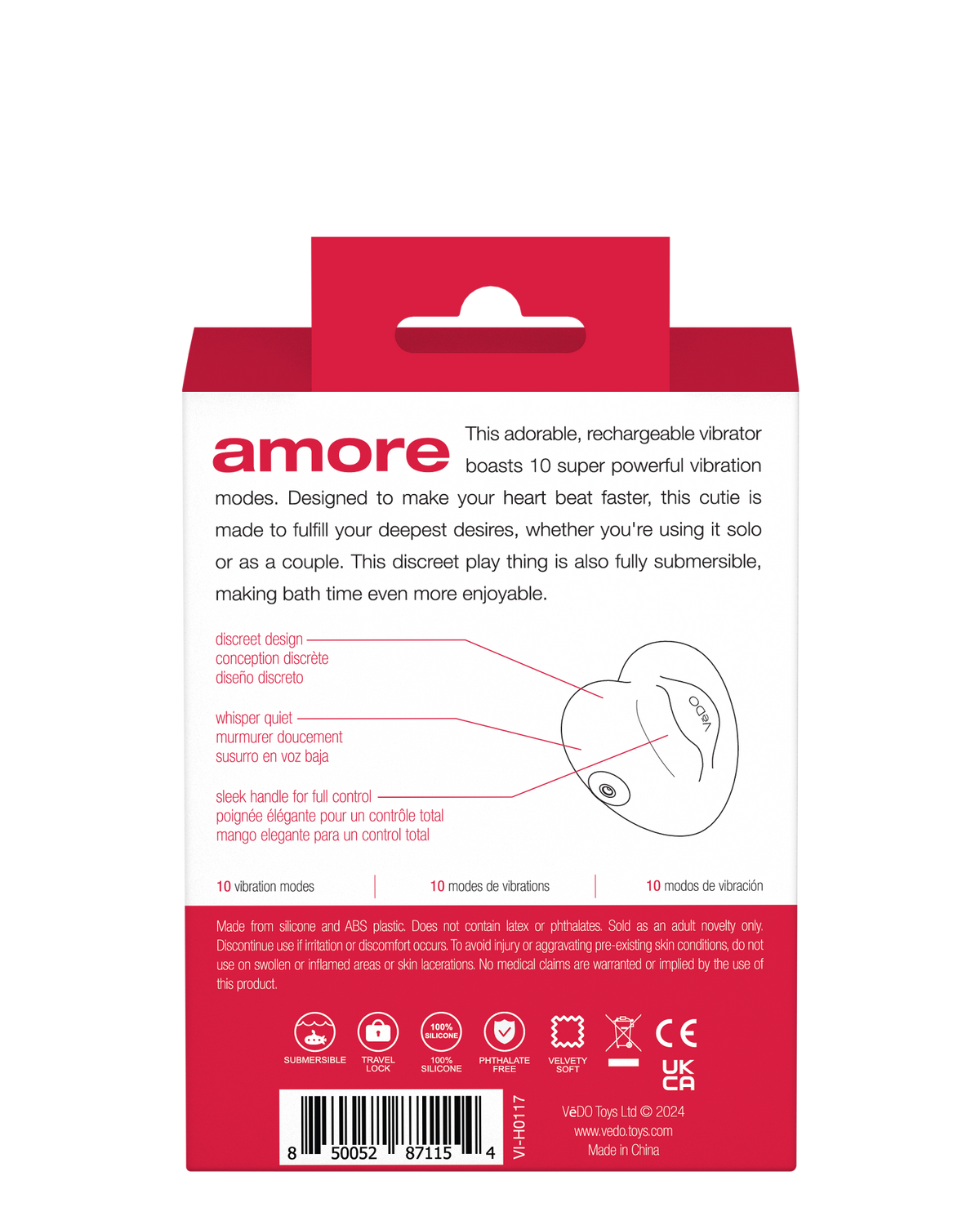 Amore Rechargeable Pleasure Vibe - Red
