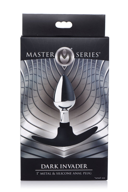 Dark Invader Metal and Silicone Anal Plug - Small