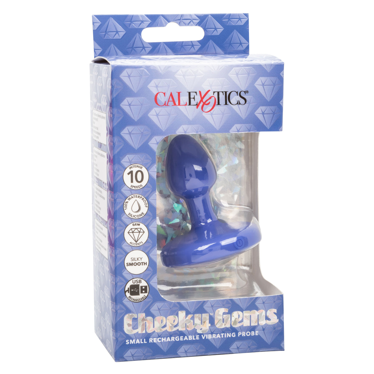Cheeky Gems - Small Rechargeable Vibrating Probe - Vibrating Probe - Blue