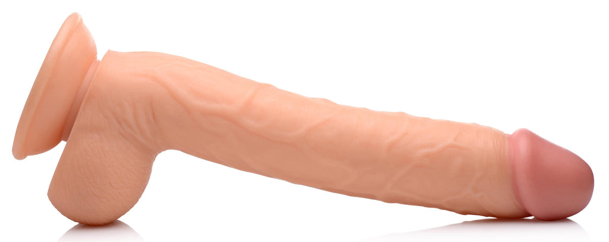Long Logan 10 Inch Dildo With Balls - Light