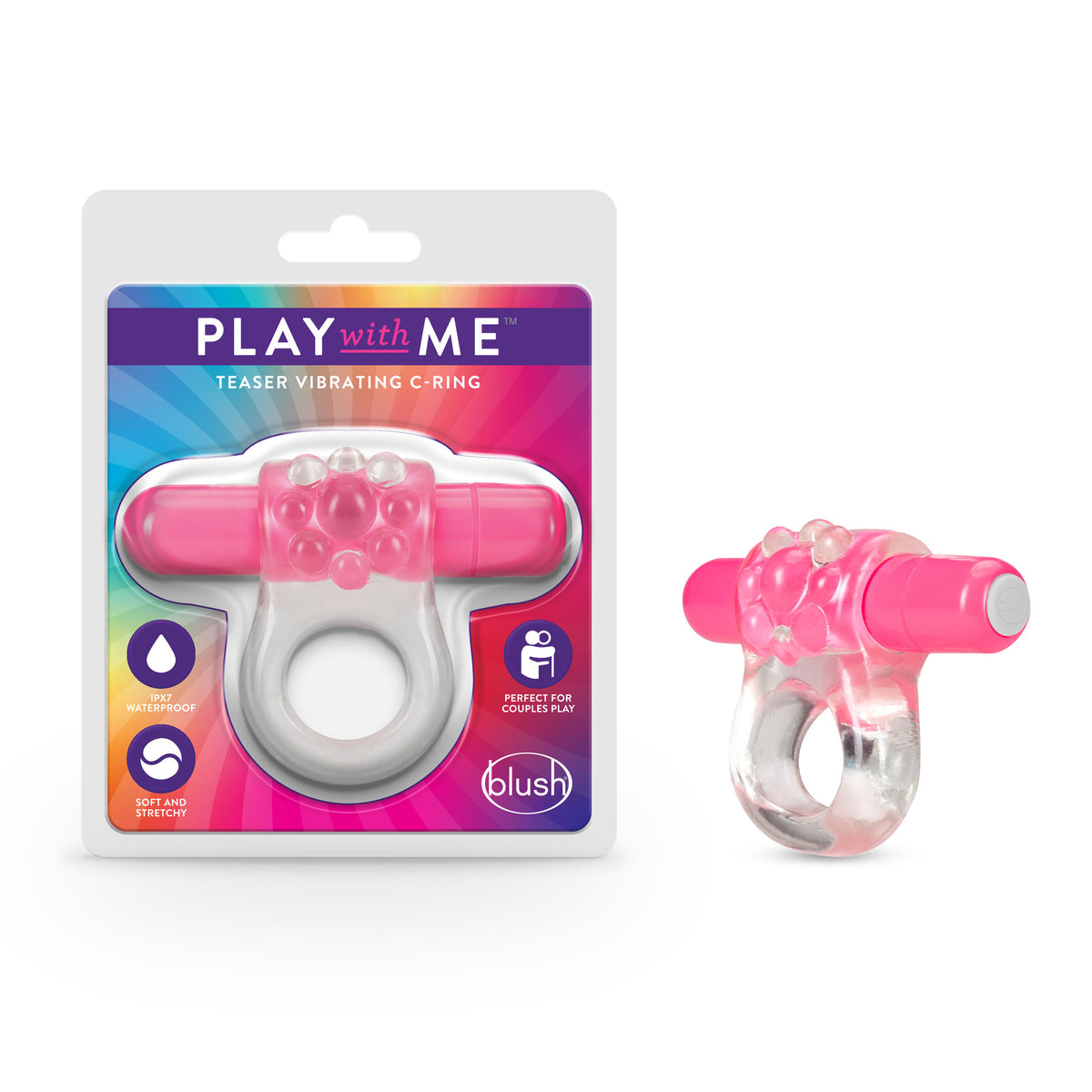 Play With Me  Teaser Vibrating C-Ring  Pink