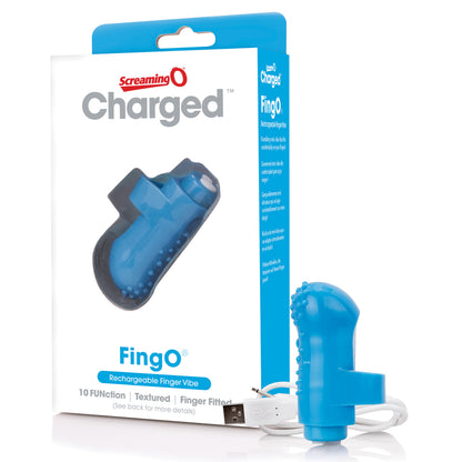 Charged Fingo Rechargeable Finger Vibe - Blue