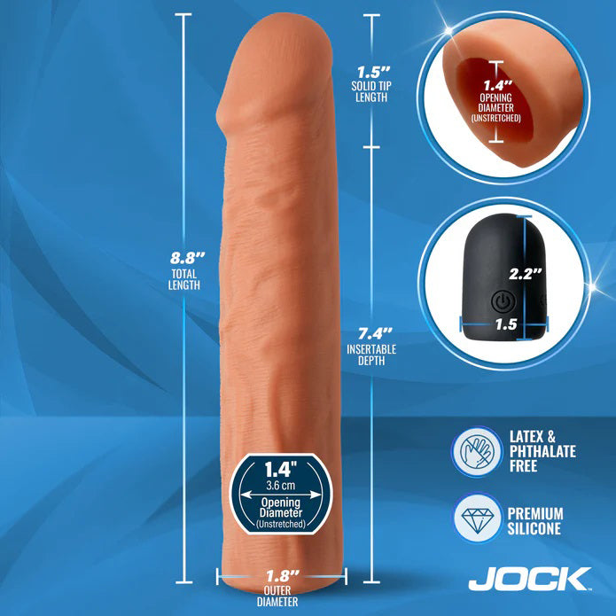Jock Vibrating Penis Extension with Remote - Medium