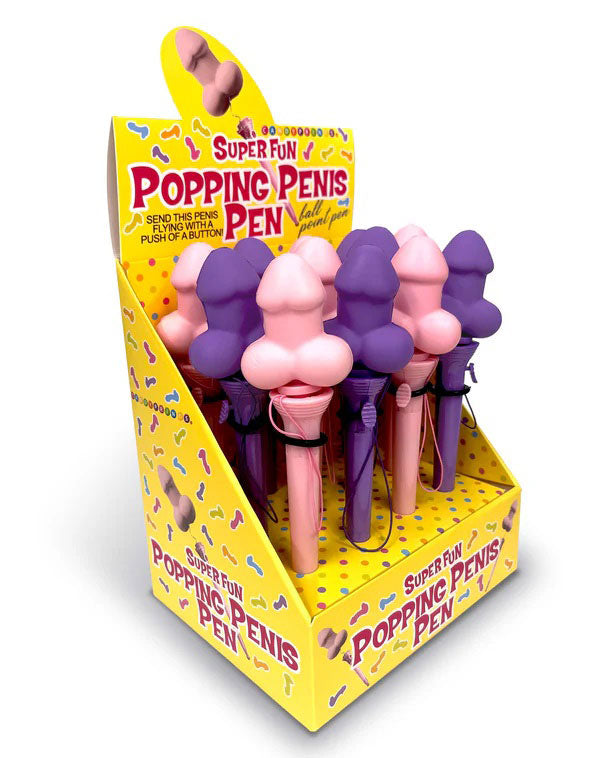 Super Fun Popping Penis Pen - Display of 12ct