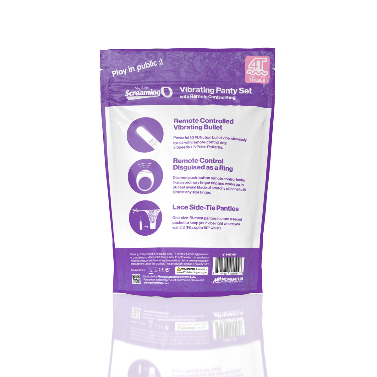 Screaming O 4t - Vibrating Panty Set With Remote Control Ring - Grape