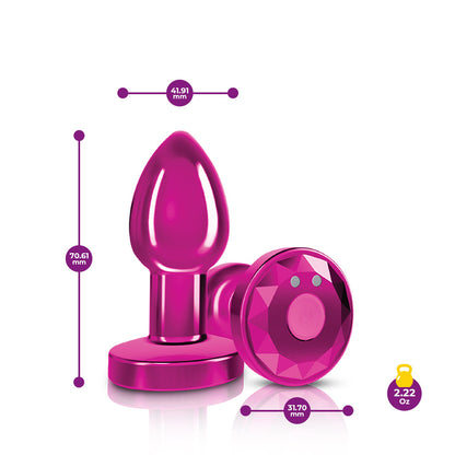 Vibrating Pink Metal Remote Plug - Small