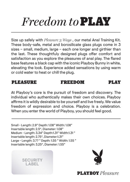 Playboy Pleasure - Pleasure 3 Ways - Butt Plug - Hematite